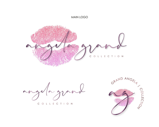 Beauty Logo, Lips Premade Logo Design, Nail Cosmetic Lashes Make Up Artist Boutique Signature