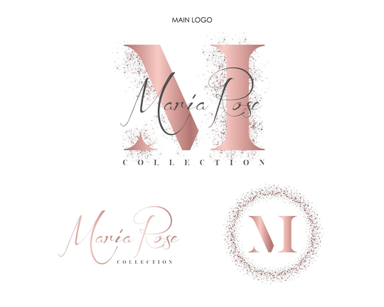 Rose Gold Logo, Beauty Logo. Text Premade Logo Design, Nail Interior Design Modern Party Minimalist