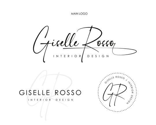 Rose Gold Logo, Boutique Logo. Text Premade Logo Design, Handwritten Watermark Modern Signature Minimal