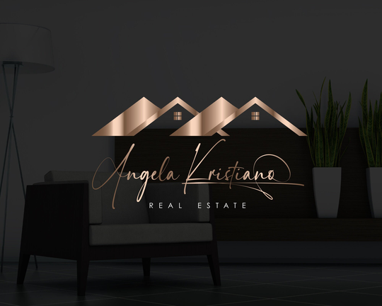 Premade Real Estate Logo Design, Realtor Logo, Rose Gold Logo. Text Logo Design, Agent House Logo, Signature Modern