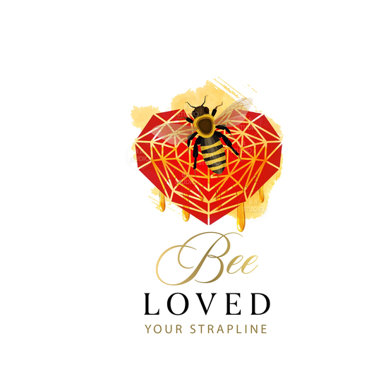 Bee Loved Logo - Premade Design & Branding Package Honey Heart Black Farm Apiary