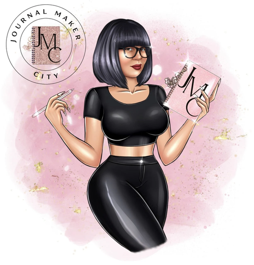 Journal Maker Logo, Crafting Logo Design, Author Writer Blogger Social Media Marketing Custom Cartoon