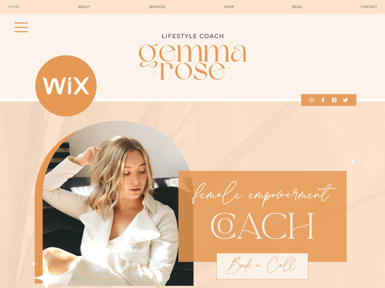 Wix Website Template - Design Blogger Boho Coaching Ecommerce Store