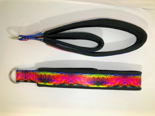 Pilates Straps, Double Loop Padded Reformer "Psychic Rainbow"