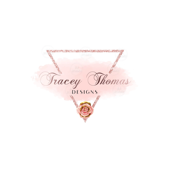Gold Pink Triangle Logo - Premade Design Business Watercolor Pastel & Branding