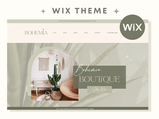 Wix Website Template - Design Ecommerce Boho Life Coach Store Wix Shop