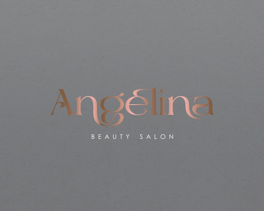 Rose Gold Logo, Beauty Photography Boutique Cosmetic Nail Modern Interior Design Minimalist Logo