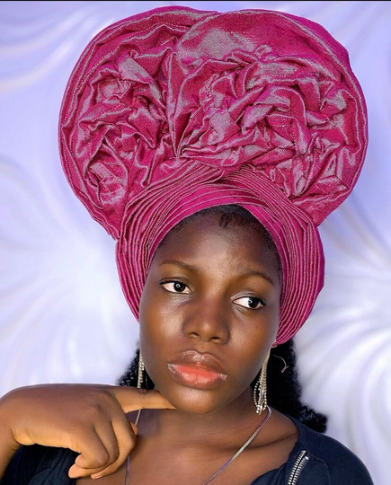 Web Designed Auto Gele, Rose Auto Gele, Pre-Wrapped Headtie, Pre-Tied Turban, African Headtie, Auto-Gele, Asooke Auto-Gele