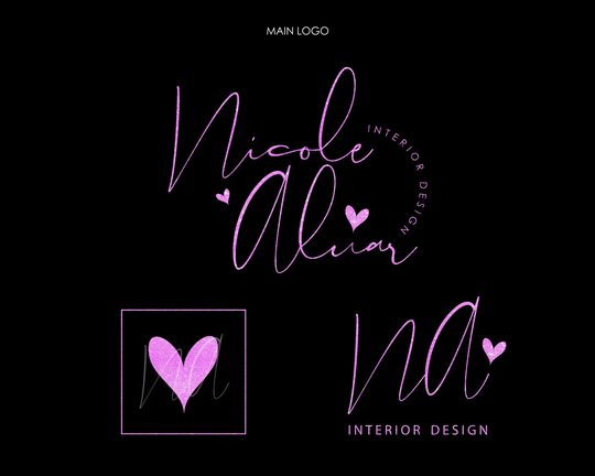 Premade Logo Design, Beauty Logo, Text Feminine Logo, Interior Design Modern Hair Minimalist Heart