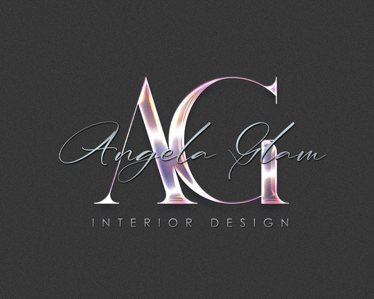 Beauty Logo, Text Logo, Holo Chrome Interior Design Boutique Nail Signature Cosmetic Brow Logo