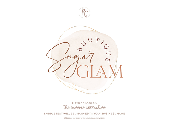 Boho Logo, Abstract Soft Neutral Mid Century Bohemian Fashion Beauty Jewelry Premade Logo Design