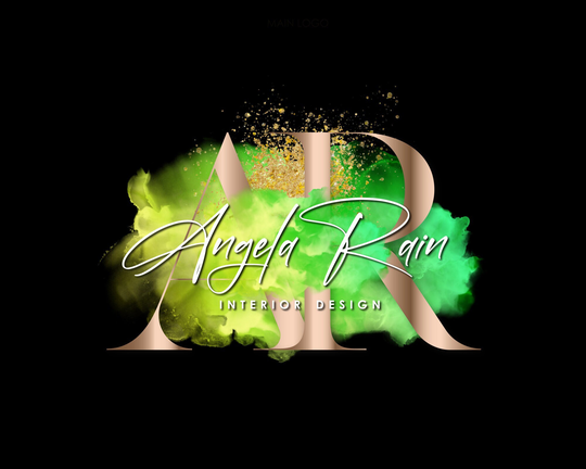 Green Watercolor Logo, Premade Logo Design, Beauty Text Smoke Nail Modern Signature Party Design