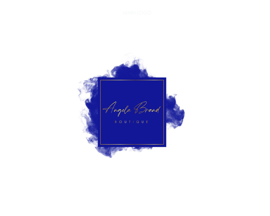 Blue Watercolour Logo, Premade Logo Design, Beauty Boutique Jewelry Nail Modern Photography Shop