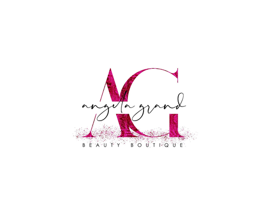 Hot Pink Beauty Logo, Premade Logo Design, Text Hair Dresser Boutique Nail Cosmetic Modern Brow