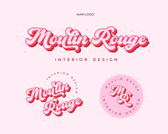 Pink Retro Logo, Premade Logo Design, Beauty Logo, Boho Bakery Text Party Boutique Bohemian Hippie