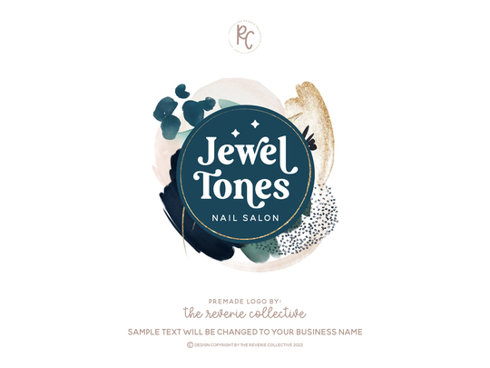 Abstract Logo, Boho Vintage Bohemian Mid Century Geometric Art Deco Hair Salon Premade Logo Design