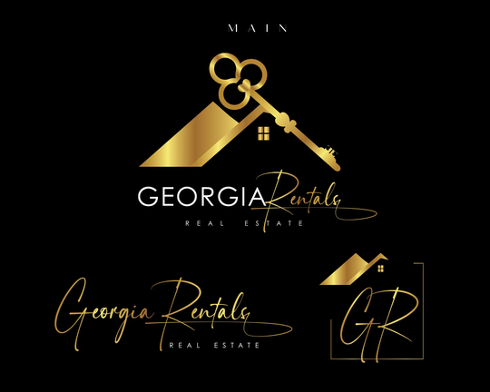 Premade Real Estate Logo Design, Realtor Logo, Gold Logo. Text Logo Design, Agent House Logo, Signature Modern