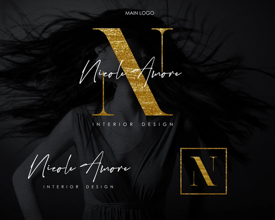 Premade Logo Design, Foil Gold Logo, Beauty Logo. Text Nail Luxury Modern Signature Minimalist