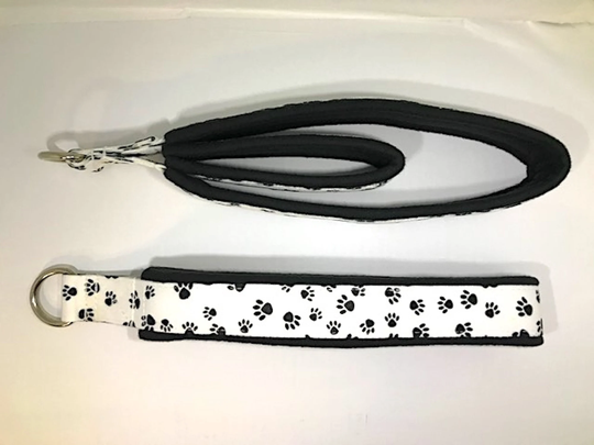 Pilates Straps, Personal Pilates Double Loop Padded Reformer "Black Paws" Pattern