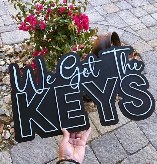 We Got The Keys Photo Prop, Social Media Marketing Sign For Realtor, Closing Day Real Estate