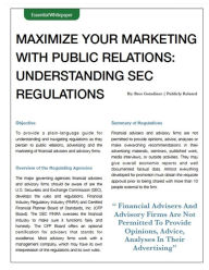 SEC Regulations Whitepaper - Public Relations / Social Media / Marketing: Understand the SEC regulations as it pertains to Public Relations, Social Me