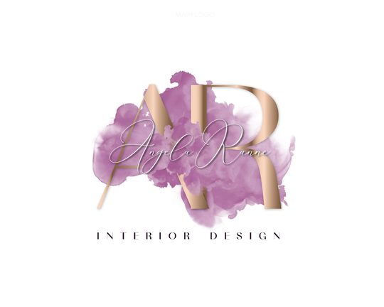 Lilac Beauty Logo. Premade Logo Design, Text Logo, Nail Interior Design Modern Signature Minimalist Watercolor