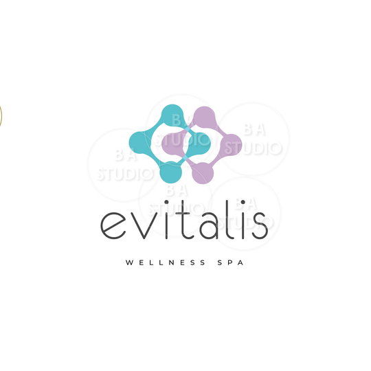 Mauve Teal Logo - Premade Design Wave & Branding Package Clinic Health Wellness -Beauty
