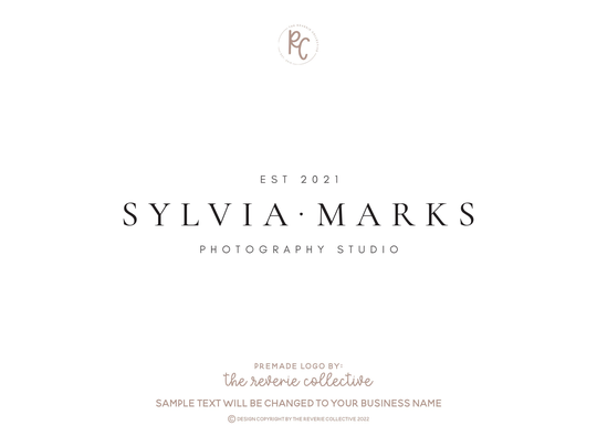 Elegant Logo, Text Modern Minimal Masculine Photography Boutique Professional Premade Logo Design