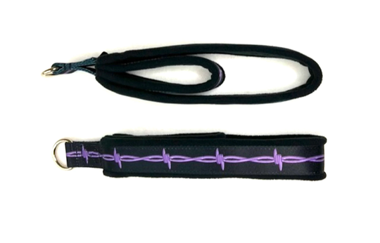 Pilates Double Loop Padded Straps, Pilates Reformer "Purple Barbed Wire" Pattern