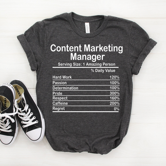 Personalized Content Marketing Manager Nutrition Facts Shirt, Gift, Gift
