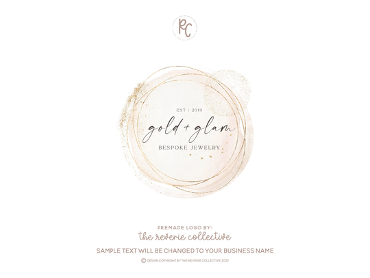 Boho Logo, Mid Century Bohemian Vintage Pastel Romantic Soft Neutral Jewelry Premade Logo Design
