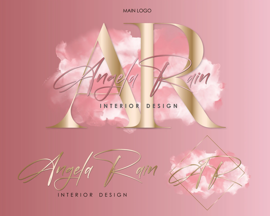 Rose Gold Logo, Premade Logo Design, Beauty Text Brow Lash Nail Modern Signature Boutique