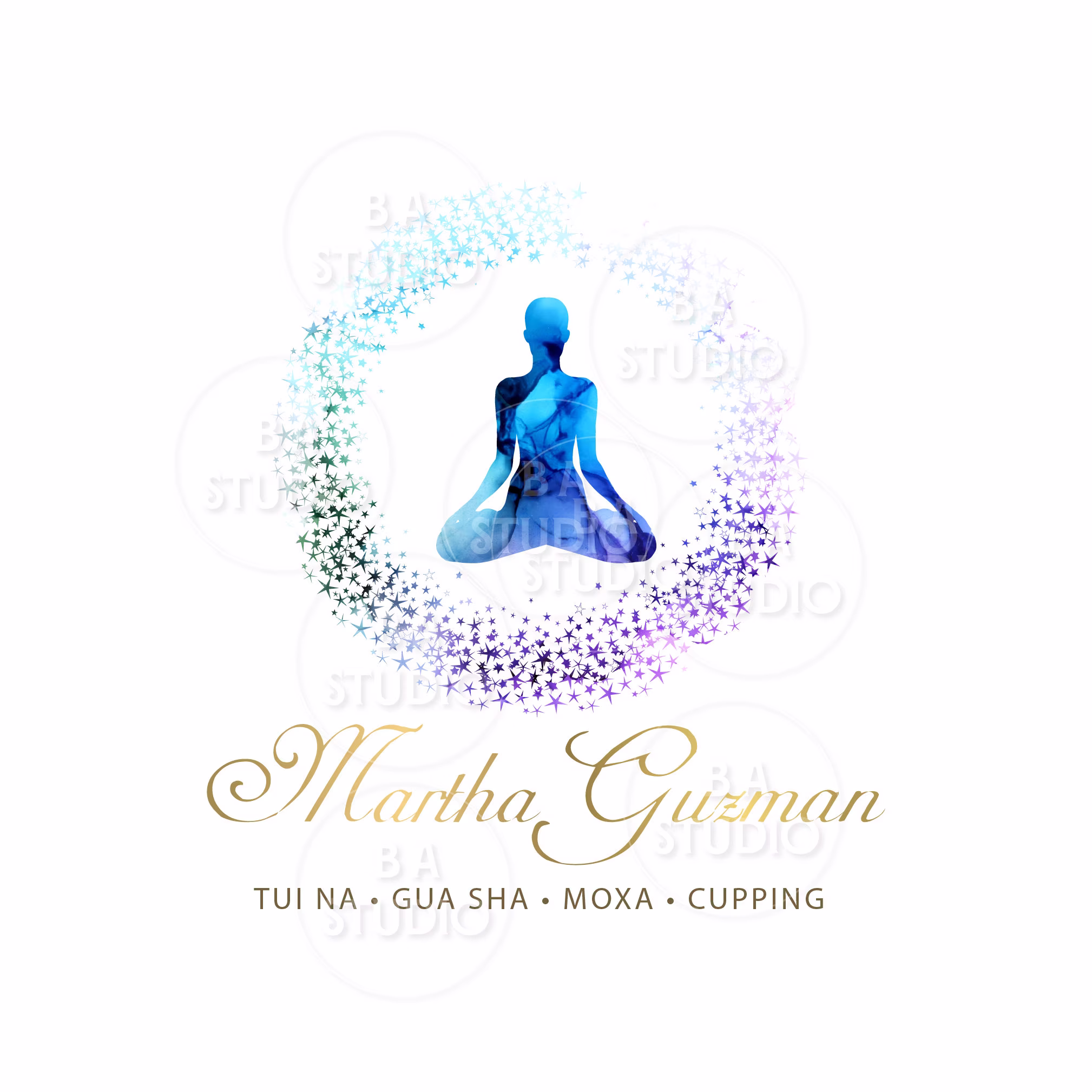 Acupuncture Logo - Massage Health Wellness Tuina Moxa Premade Design & Branding Package